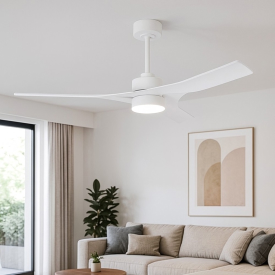 Ventilatore da soffitto con luce telecomando bianco 20mq