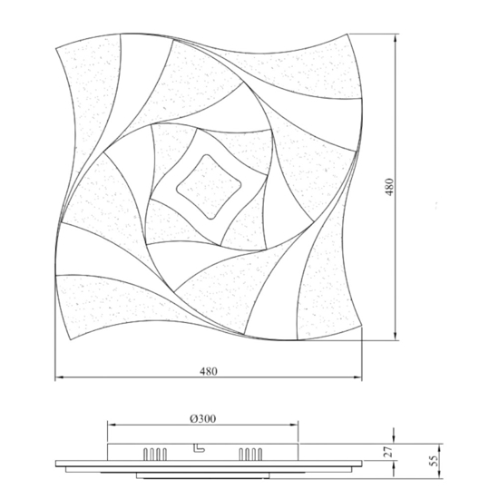 Plafoniera design moderno led da 3000k a 6500k