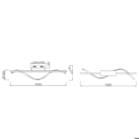 Plafoniera design originale led 4000k per camera da letto