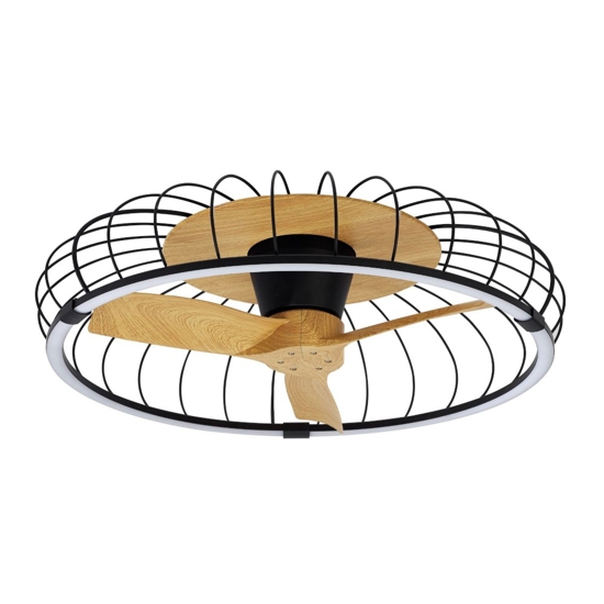 Ventilatore a plafoniera nero 20mq con luce da soffitto con telecomando