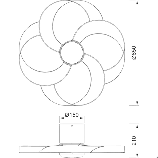 Plafoniera ventilatore con luce da soffitto moderno con telecomando 13mq