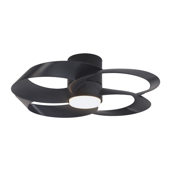 Plafoniera con ventilatore nero con luce telecomando 13mq