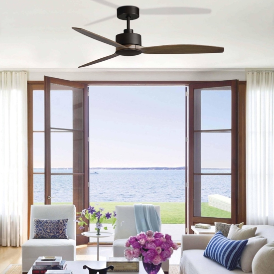 Ventilatore da soffitto marrone pale in legno 18mq