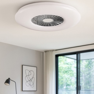 Plafoniera con ventilatore da soffitto bianco luce telecomando