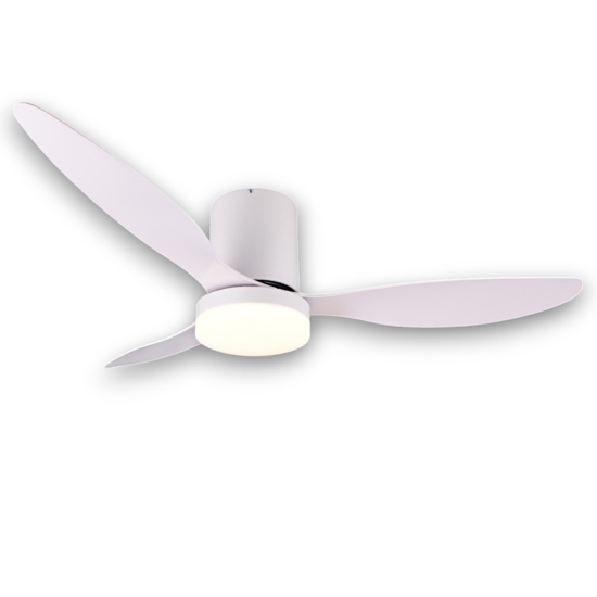 Ventilatore da soffitto bianco a pale silenzioso con luce telecomando