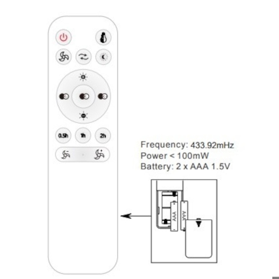 Plafoniera con ventilatore da soffitto nero luce telecomando