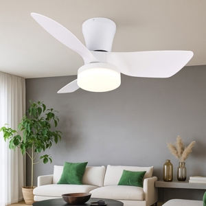 Ventilatore da soffitto a pale bianco con luce telecomando