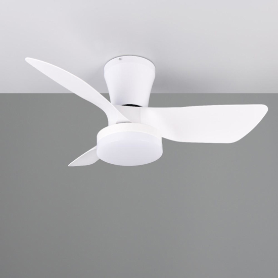 Ventilatore da soffitto a pale bianco con luce telecomando