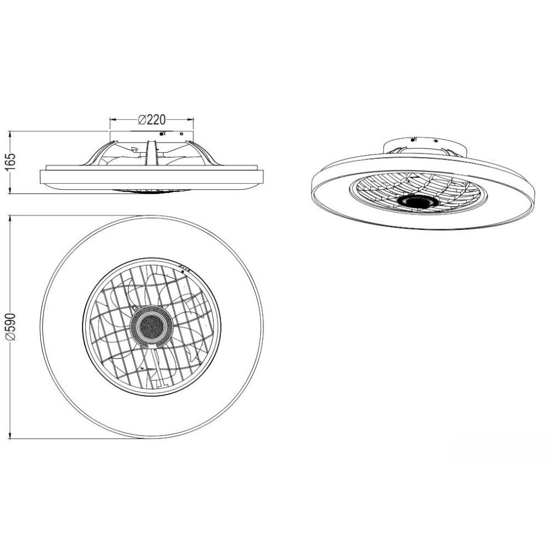 Plafoniera con ventilatore luce rgbw telecomando