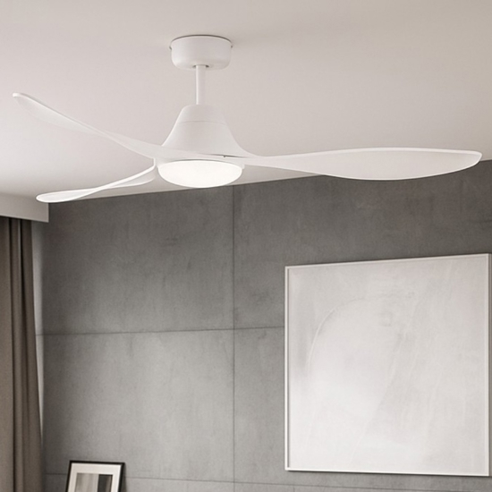 Lampadario con ventilatore a pale da soffitto bianco con luce 28mq