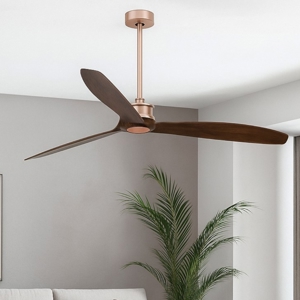 Ventilatore silenzioso da soffitto rame pale effetto legno 18mq