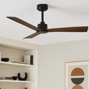 Ventilatore nero da soffitto 17mq pale legno marrone
