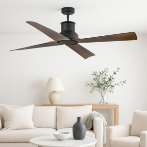 Ventilatore da soffitto per esterno nero a pale marrone 18mq