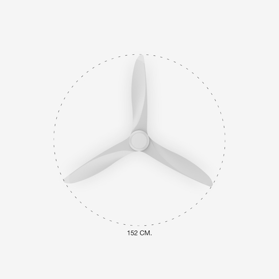 Ventilatore a pale da soffitto bianco con luce 28mq