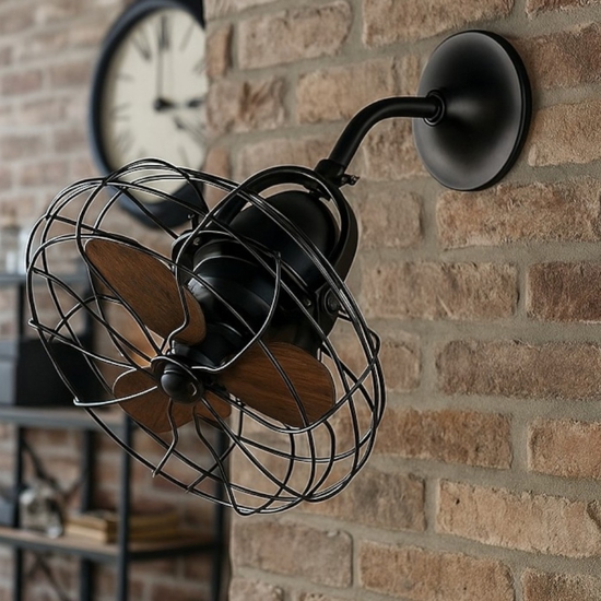 Ventilatore da parete soffitto 13mq marrone stile industriale