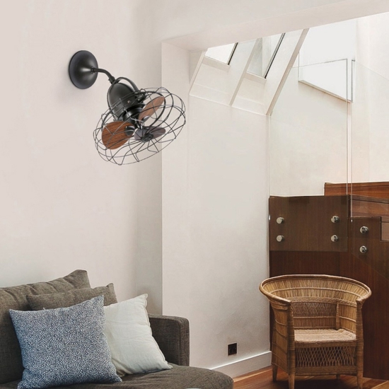 Ventilatore da parete soffitto 13mq marrone stile industriale