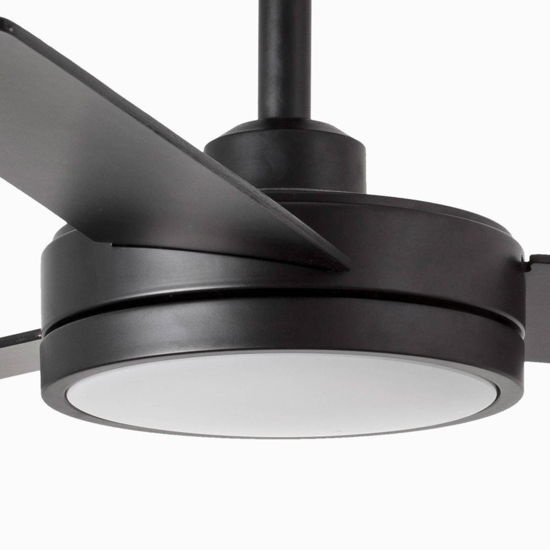 Ventilatore nero da soffitto con luce 28mq a pale silenzioso