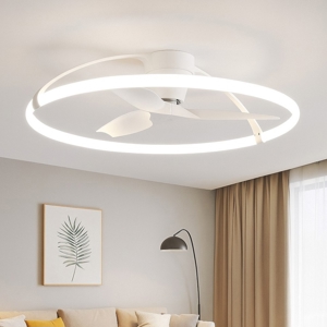 Lampadario a ventilatore bianco da soffitto con luce e telecomando 20mq