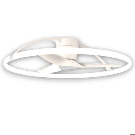 Lampadario a ventilatore bianco da soffitto con luce e telecomando 20mq