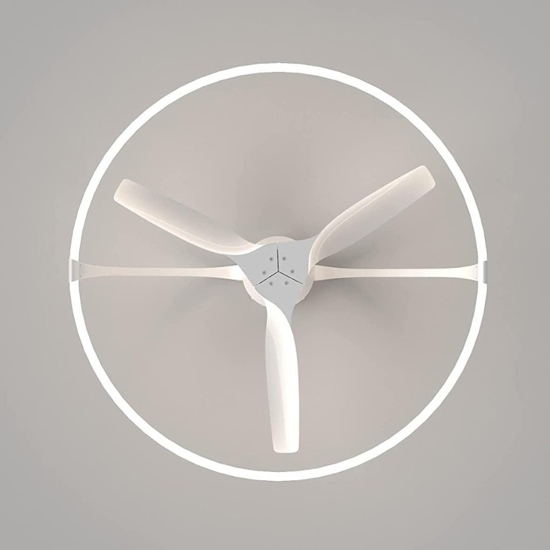 Lampadario a ventilatore bianco da soffitto con luce e telecomando 20mq