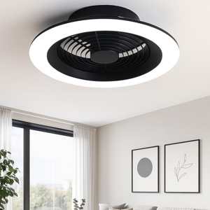 Ventilatore a plafoniera da soffitto silenzioso nero 18mq con telecomando