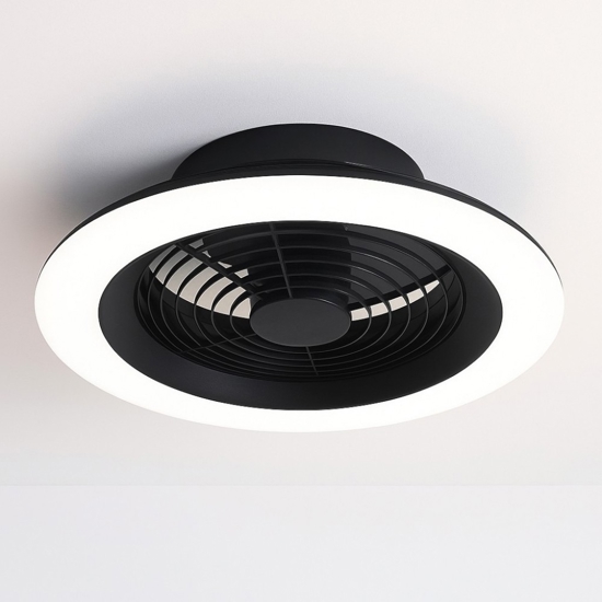 Ventilatore a plafoniera da soffitto silenzioso nero 18mq con telecomando