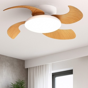 Ventilatore a plafoniera silenzioso con telacomando pale colore legno motorizzate 20mq