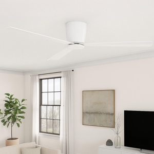 Ventilatore silenzioso da soffitto a pale bianco 28mq con telecomando