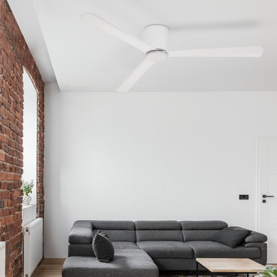 Ventilatore silenzioso da soffitto a pale bianco 28mq con telecomando
