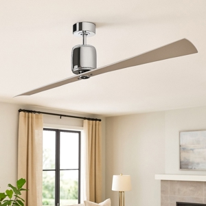 Ventilatore cromato da soffitto con pale grigio silenzioso 30mq