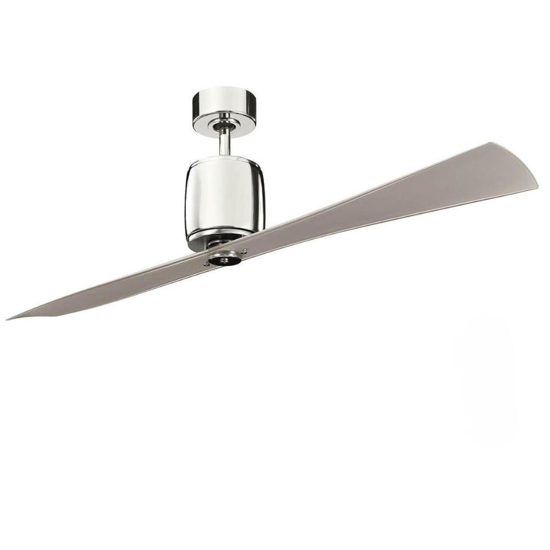 Ventilatore cromato da soffitto con pale grigio silenzioso 30mq