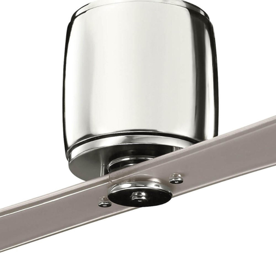 Ventilatore cromato da soffitto con pale grigio silenzioso 30mq