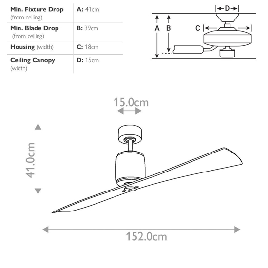 Ventilatore cromato da soffitto con pale grigio silenzioso 30mq