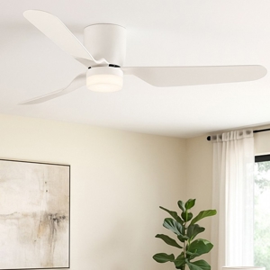Ventilatore a pale da soffitto bianco con luce silenzioso 18mq