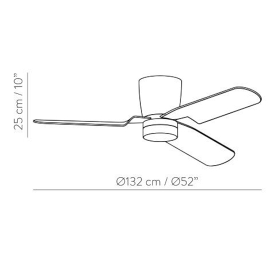 Ventilatore a pale da soffitto bianco con luce silenzioso 18mq