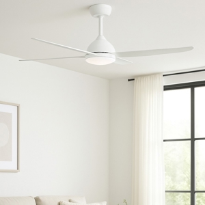 Ventilatore bianco da soffitto 18mq con luce a pale