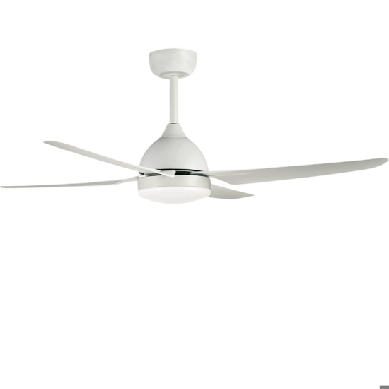 Ventilatore bianco da soffitto 18mq con luce a pale