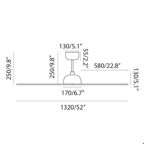 Ventilatore bianco da soffitto 28mq a pale