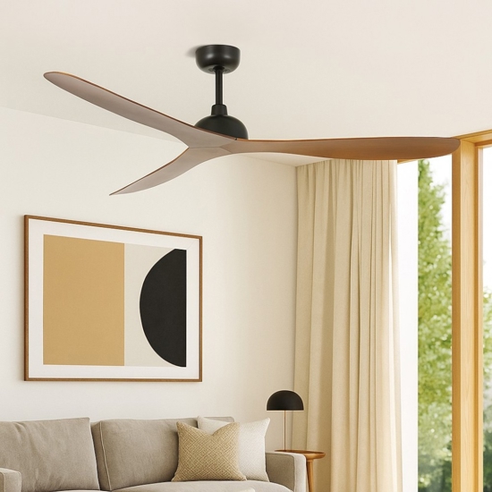 Ventilatore da soffitto con pale legno noce 28mq silenzioso