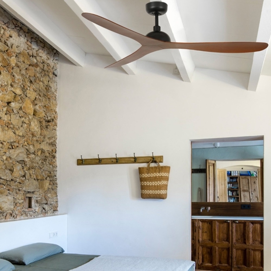 Ventilatore da soffitto con pale legno noce 28mq silenzioso