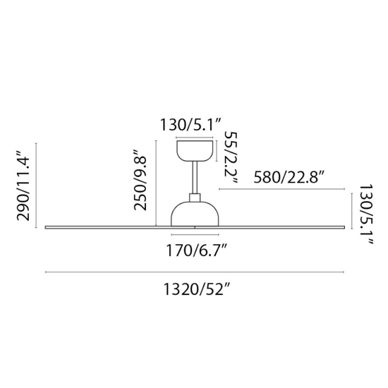 Ventilatore da soffitto con pale legno noce 28mq silenzioso