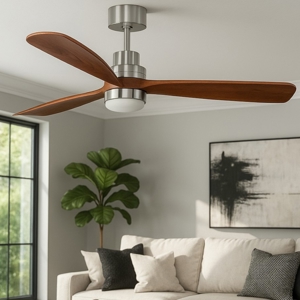 Lampadario a ventilatore con luce da soffitto 28mq pale in legno