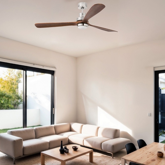 Lampadario a ventilatore con luce da soffitto 28mq pale in legno