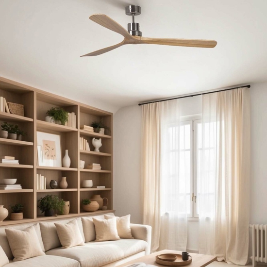 Ventilatore da soffitto 28mq pale di legno pino