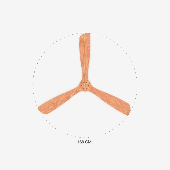 Ventilatore da soffitto 28mq pale di legno pino