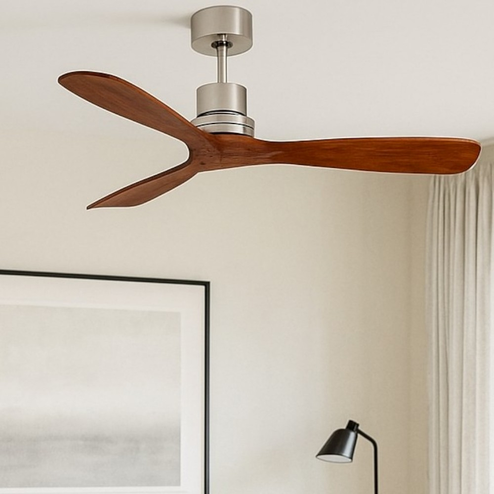 Ventilatore A Soffitto Silenzioso In Legno 132 Cm Con Telecomando &ndash; 6 Velocit&agrave;, Timer, Inversione Estiva/invernale Per Stanze Fino A 15 M&sup2;