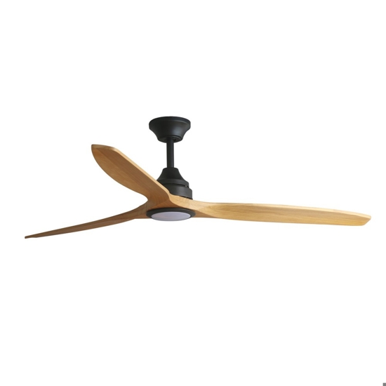 Ventilatore a lampadario nero con luce 28mq pale di legno