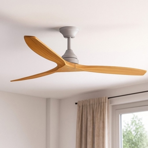 Ventilatore a pale di legno da soffitto bianco 28mq