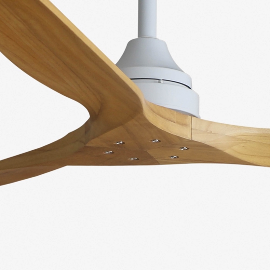 Ventilatore a pale di legno da soffitto bianco 28mq