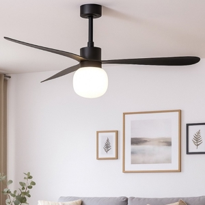 Ventilatore con luce a pale da soffitto nero 28mq